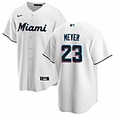 Men's Miami Marlins #23 Max Meyer White Cool Base Stitched Jersey Dzhi,baseball caps,new era cap wholesale,wholesale hats